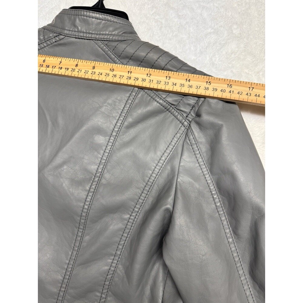Therapy Jacket Women's Size M Gray Full Zip Pockets Lined Leopard - Picture 9 of 13